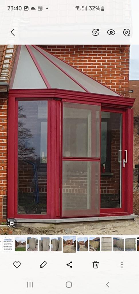 Fenêtre coulissante/porte coulissante avec fenêtre volante, Bricolage & Construction, Enlèvement, Aluminium, Baie vitrée coulissante