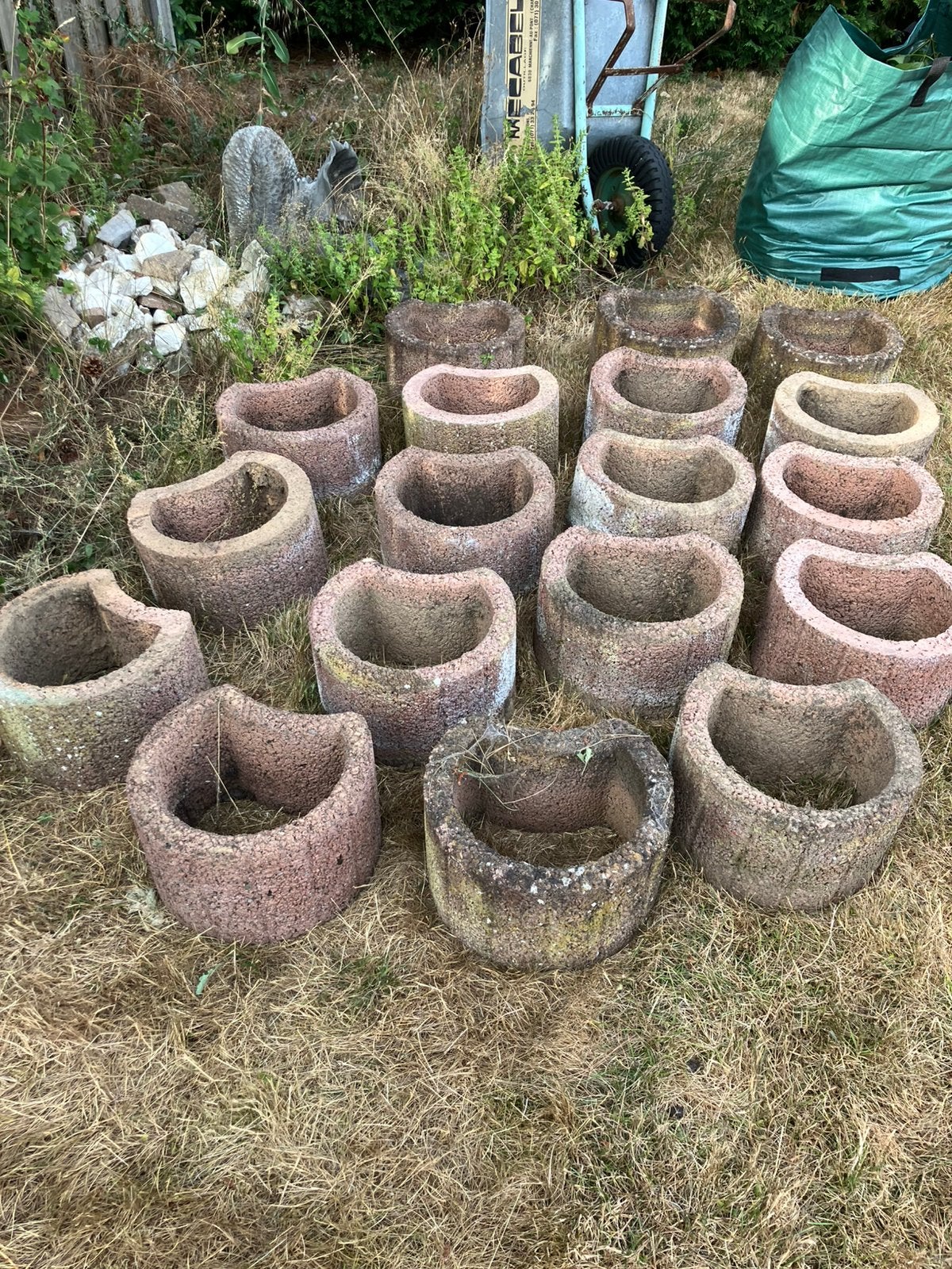18 jardinières en béton, Jardin & Terrasse, Enlèvement, Utilisé, Béton