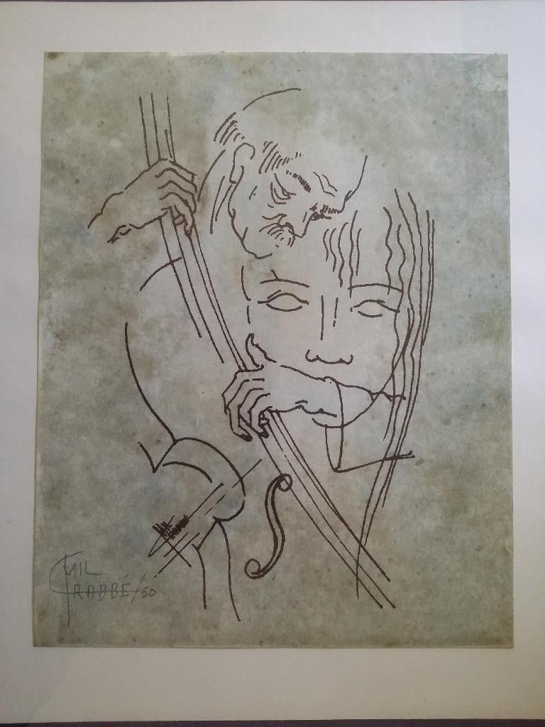 TEKENING MIL CRABBE, Antiek en Kunst, Ophalen