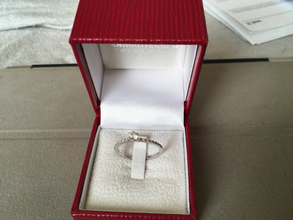 Verlovingsring, Handtassen en Accessoires, Ringen, 18 tot 19, Gebruikt, Wit, Ophalen of Verzenden