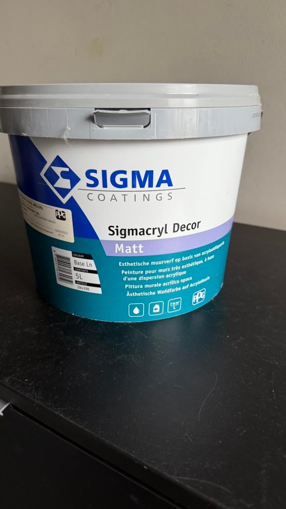 Sigma sigmacryl decor matt 2.5L, Enlèvement ou Envoi, Comme neuf
