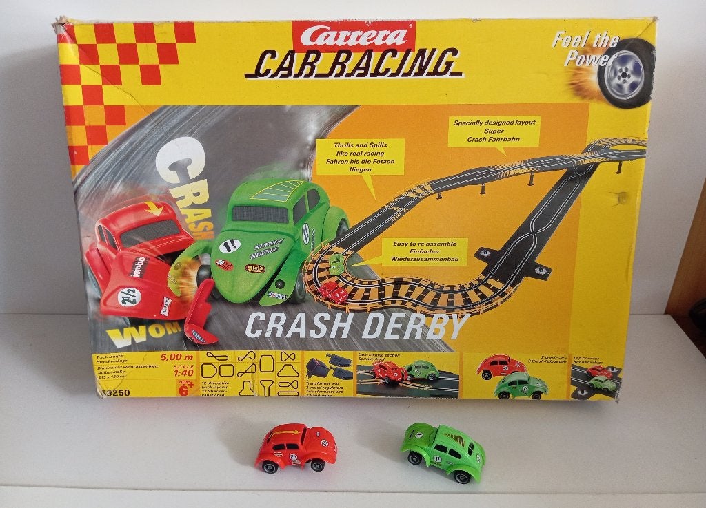ZELDZAAM CARRERA CAR RACING VW KEVER CRASH DERBY, Kinderen en Baby's, Speelgoed | Racebanen, Gebruikt, Racebaan, Carrera, Zelf te bouwen