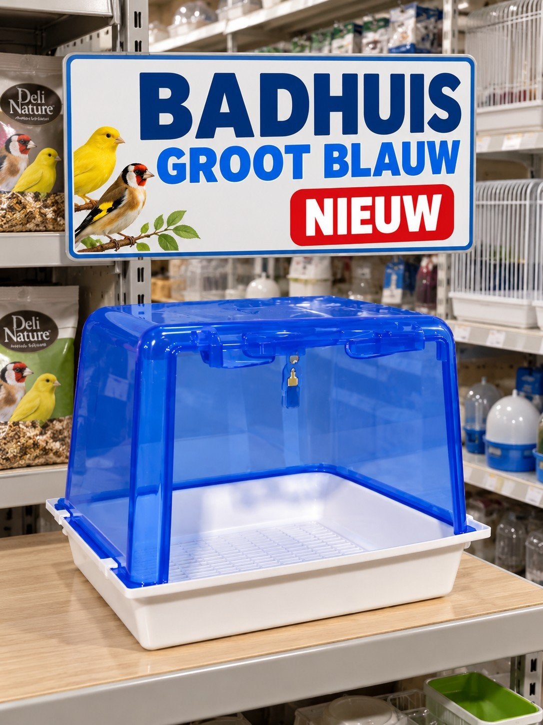 Grande maison de bain bleue (intérieur et extérieur *), Animaux & Accessoires, Enlèvement, Neuf, Accessoires pour cage