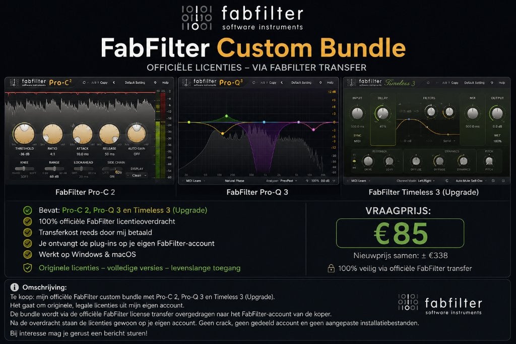 Fabfilter Pro C2 et Pro Q2, Enlèvement, Neuf, MacOS