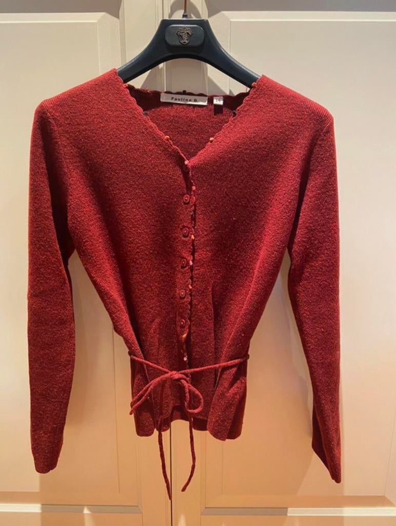 Gilet Pauline B, Rouge, Enlèvement ou Envoi, Comme neuf, Taille 34 (XS) ou plus petite