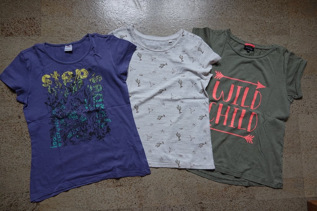 3 t-shirts maat 146-152 JBC, s.Oliver, C&A, Kinderen en Baby's, Kinderkleding | Maat 146, Gebruikt, Meisje, JBC, Ophalen of Verzenden