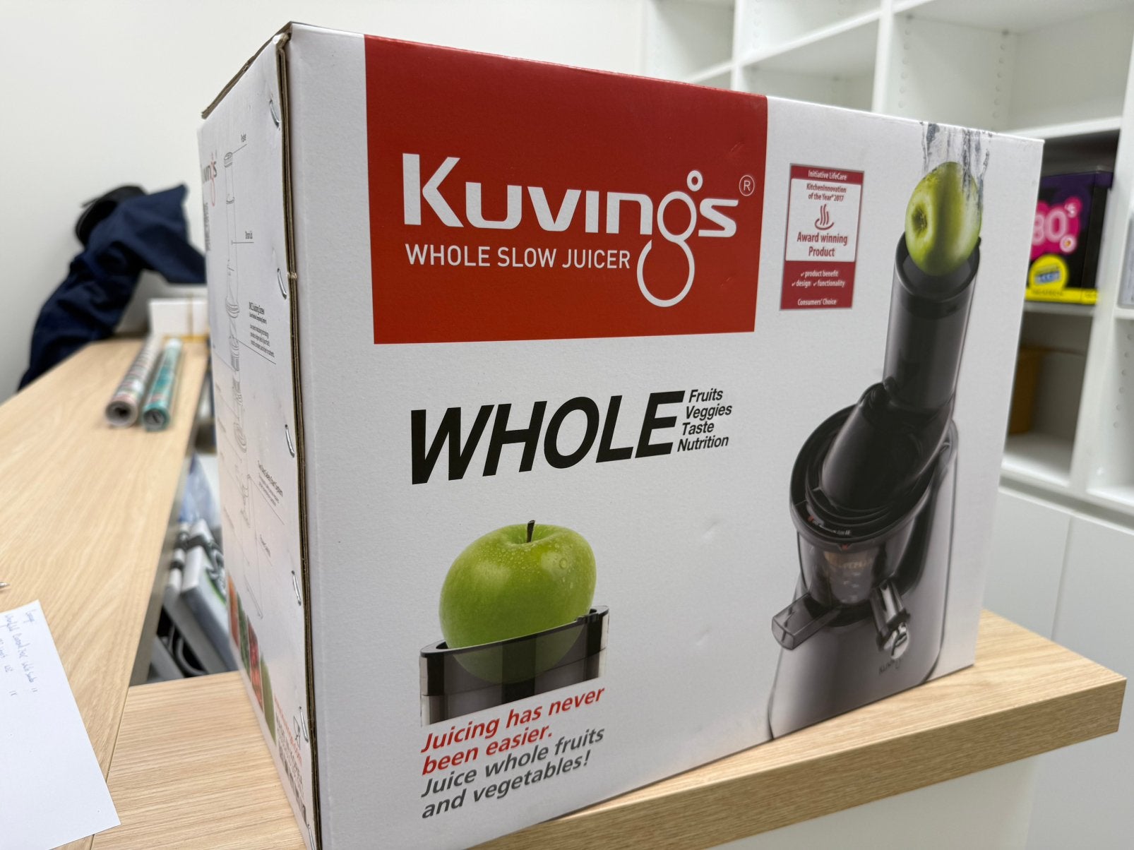Kuvings Whole Slowjuicer C9500 Zilver - Nieuw in doos, Elektronische apparatuur, Juicers, Ophalen of Verzenden, Nieuw, Elektrisch
