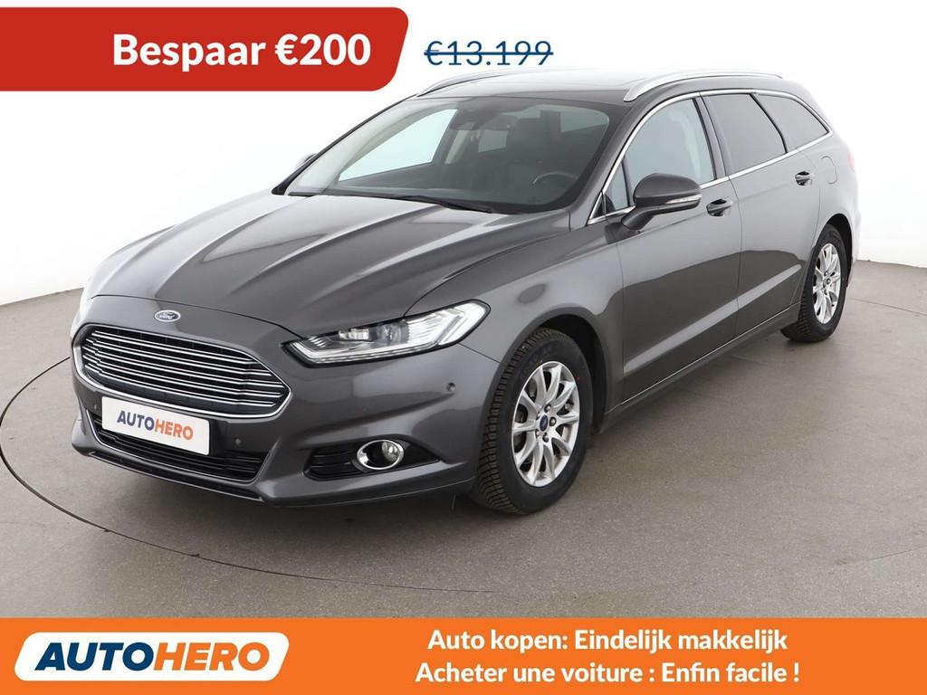 Ford Mondeo 2.0 TDCi Titanium (année de construction 2016), Autos, Ford, Cuir, Argent ou Gris, Achat, Détection des panneaux routiers