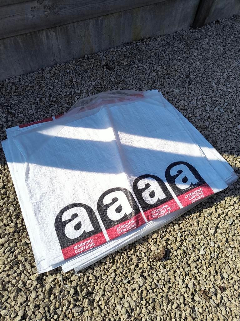 6 ongebruikte asbest zakken, Doe-het-zelf en Bouw, Adembescherming, Ophalen of Verzenden