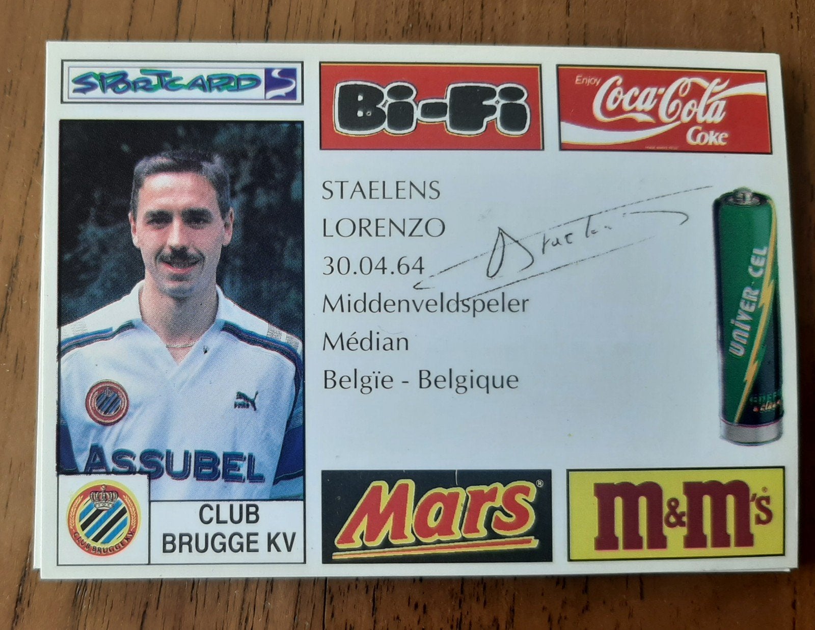 Carte de football Club Bruges - Staelens Lorenzo, Enlèvement ou Envoi