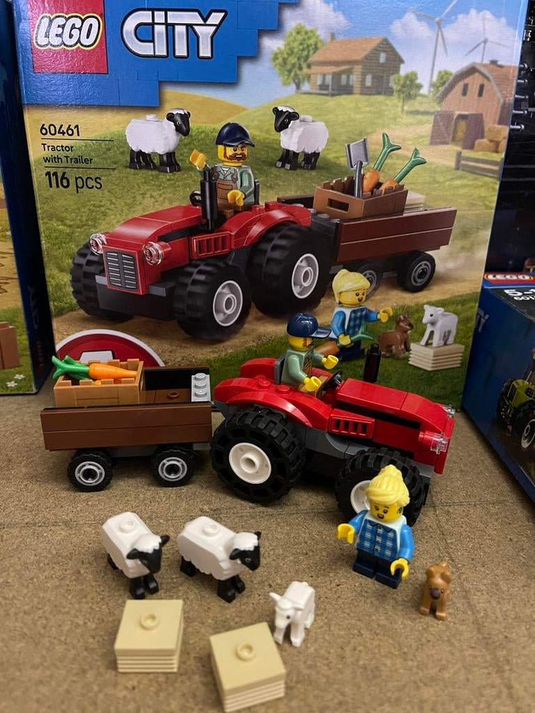 Lego 60461 Rode tractor met aanhanger en schapen, Ophalen of Verzenden, Zo goed als nieuw, Compleet, Lego