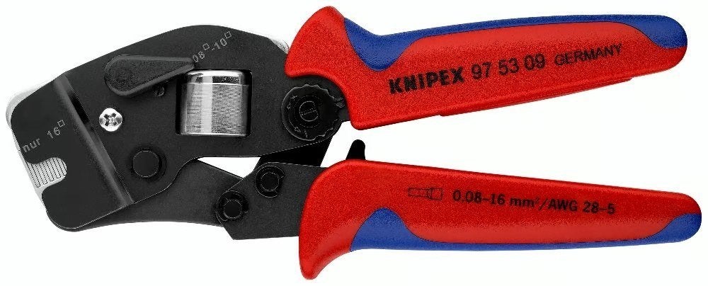 Krimptang adereindhulzen 0.08-16mm² voorinvoer zelfinstel., Verzenden