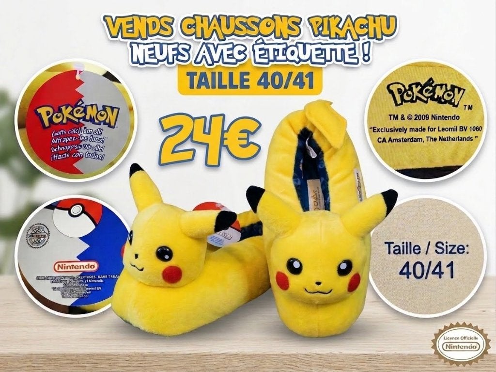 Pluche pantoffels/pantoffels van Pokémon Pikachu — NIEUW, Kleding | Dames, Geel, Nieuw, Ophalen of Verzenden, Nitendo