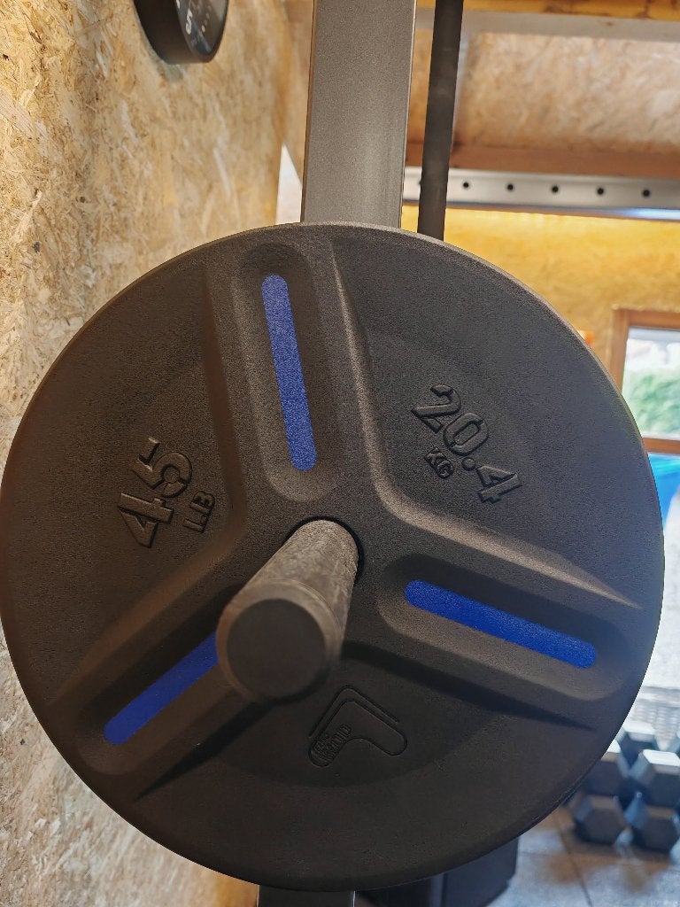 Olympische gietijzeren schijf (50 mm), Sport en Fitness, Fitnessmaterialen, Gebruikt, Halterschijven, Ophalen