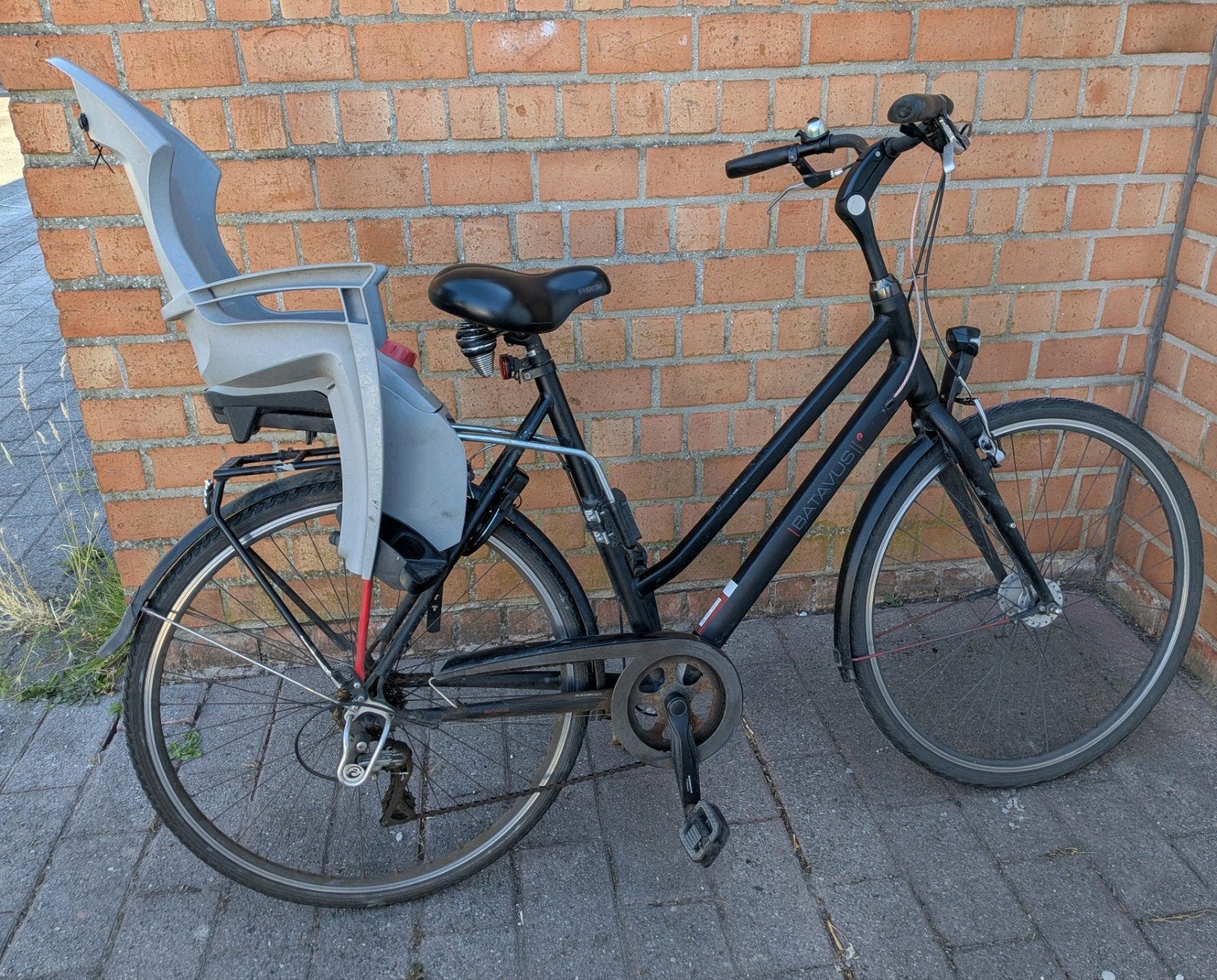 Batavus Boulevard zwarte damesfiets met kinderzitje, Fietsen en Brommers, Ophalen, Gebruikt, Batavus, Versnellingen