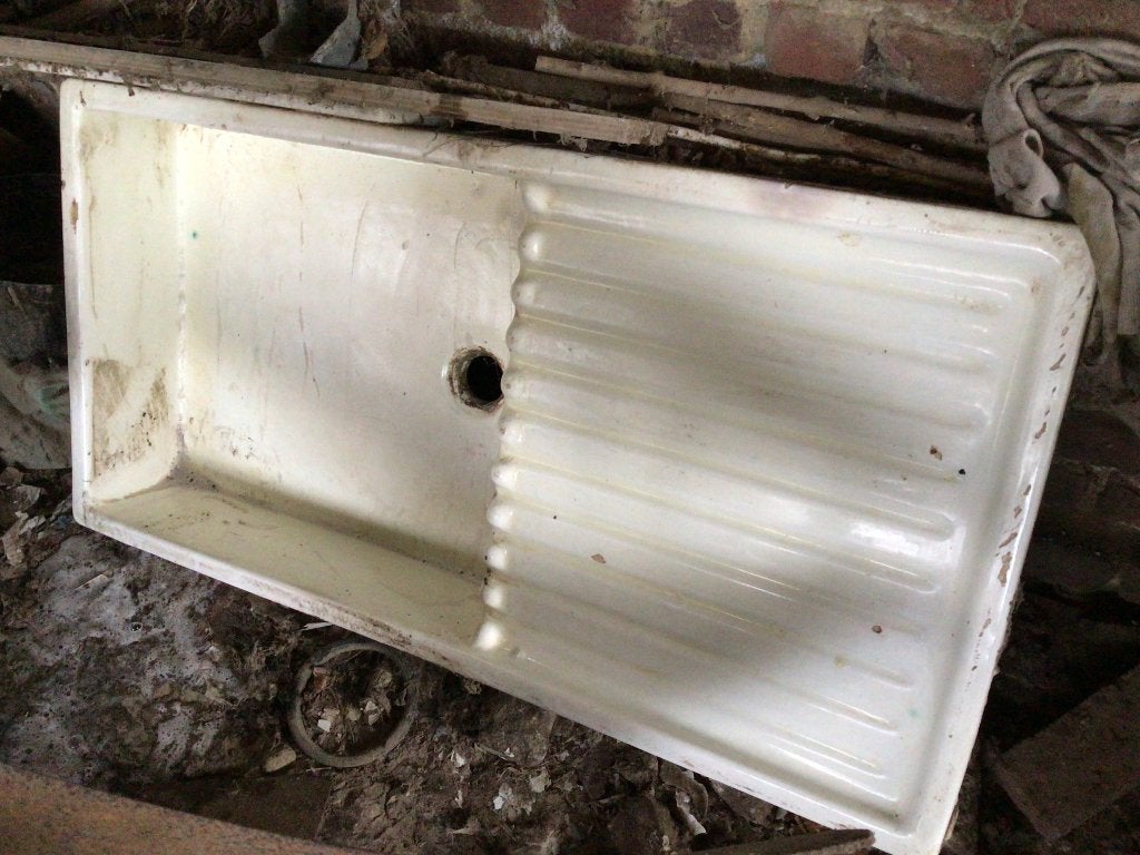 Keramische spoelbak gootsteen, Ophalen, Gebruikt