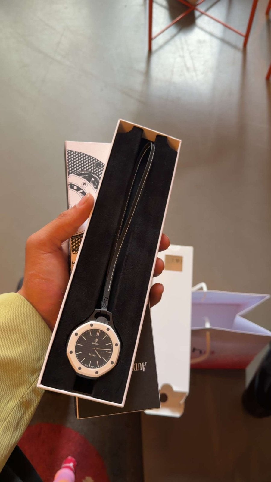 Ap swatch horloge, Ophalen, Overige materialen, Zakhorloge, Leer
