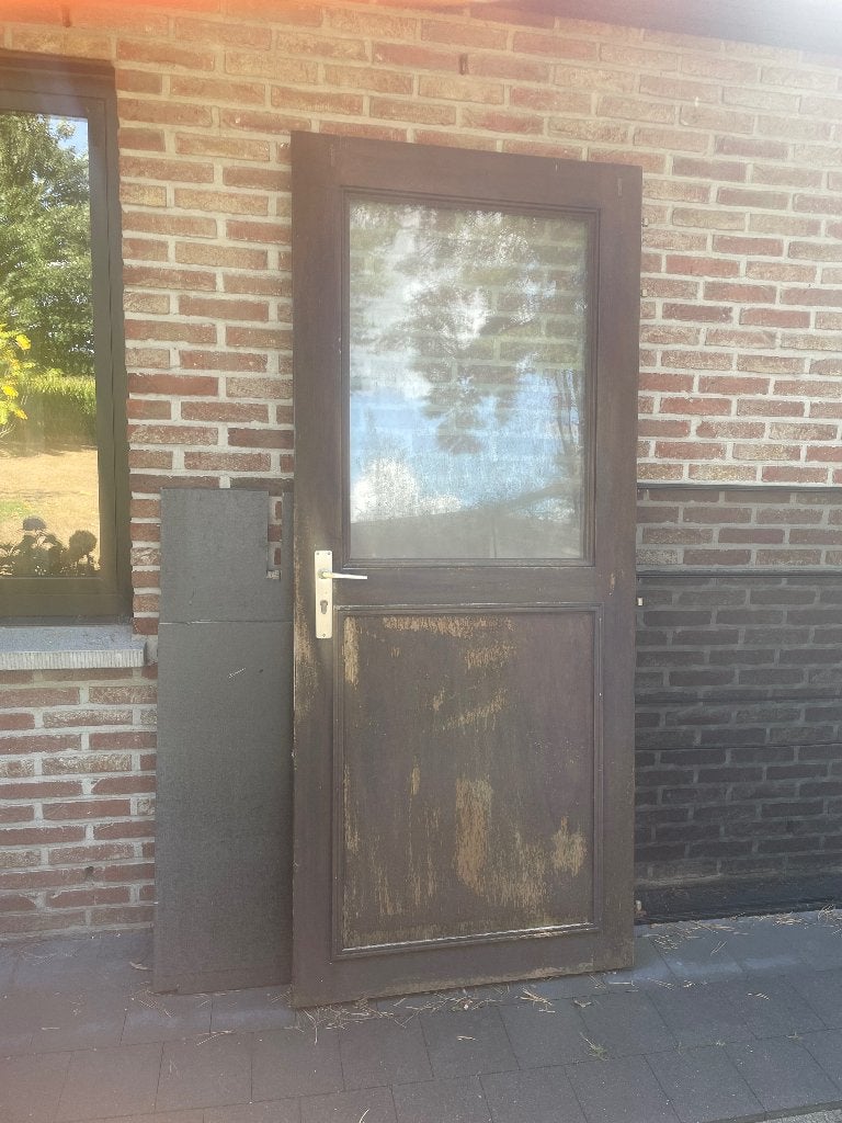Houten deur, Doe-het-zelf en Bouw, Ophalen, Gebruikt, 80 tot 100 cm, Buitendeur