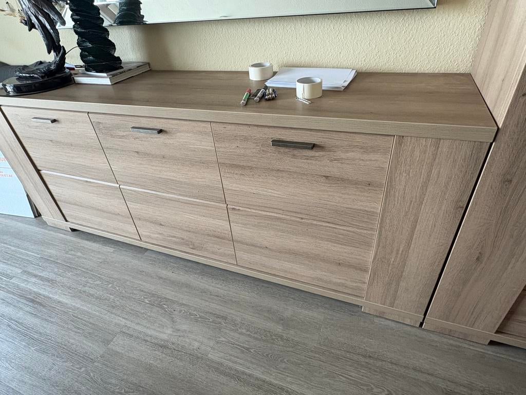 Meuble buffet 220 cm, Teck, 25 à 50 cm, Avec porte(s), 200 cm ou plus