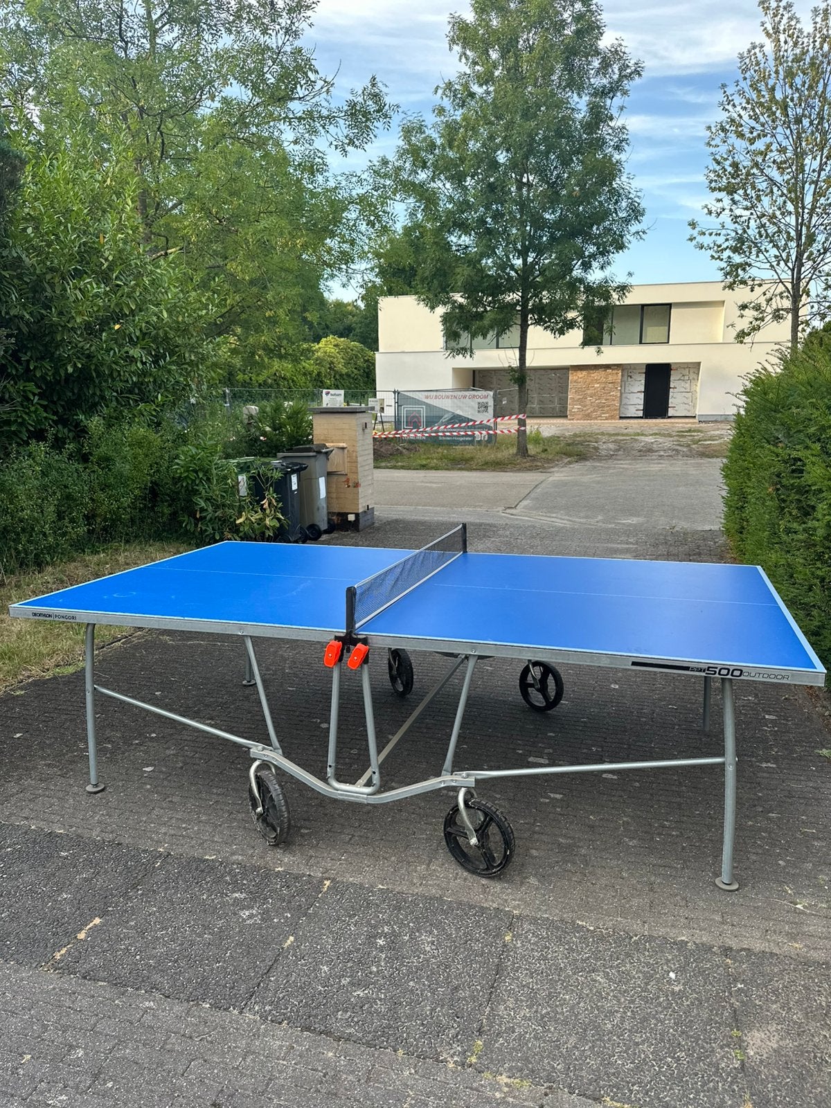 Pingpongtafel PPT 500 outdoor Decathlon, Sport en Fitness, Tafeltennis, Ophalen, Gebruikt, Tafel Outdoor, Verrijdbaar