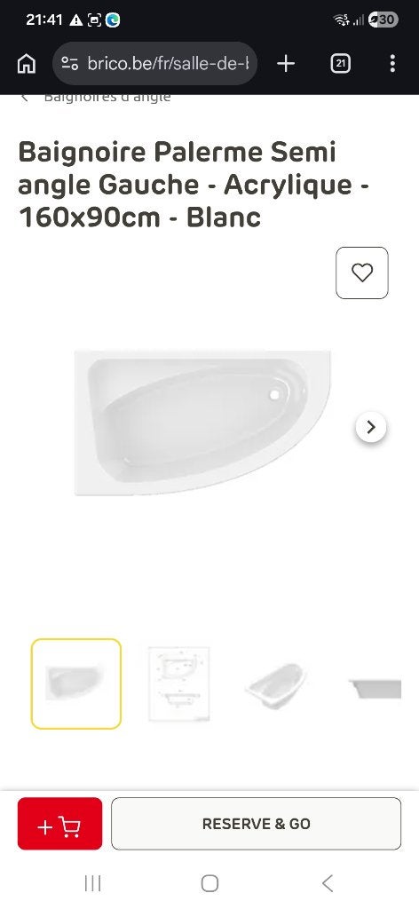 Bain assymetrique, Enlèvement, Comme neuf, Avec baignoire