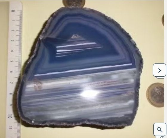 prachtige dikke blauwe agaatschijf, Verzamelen, Ophalen of Verzenden