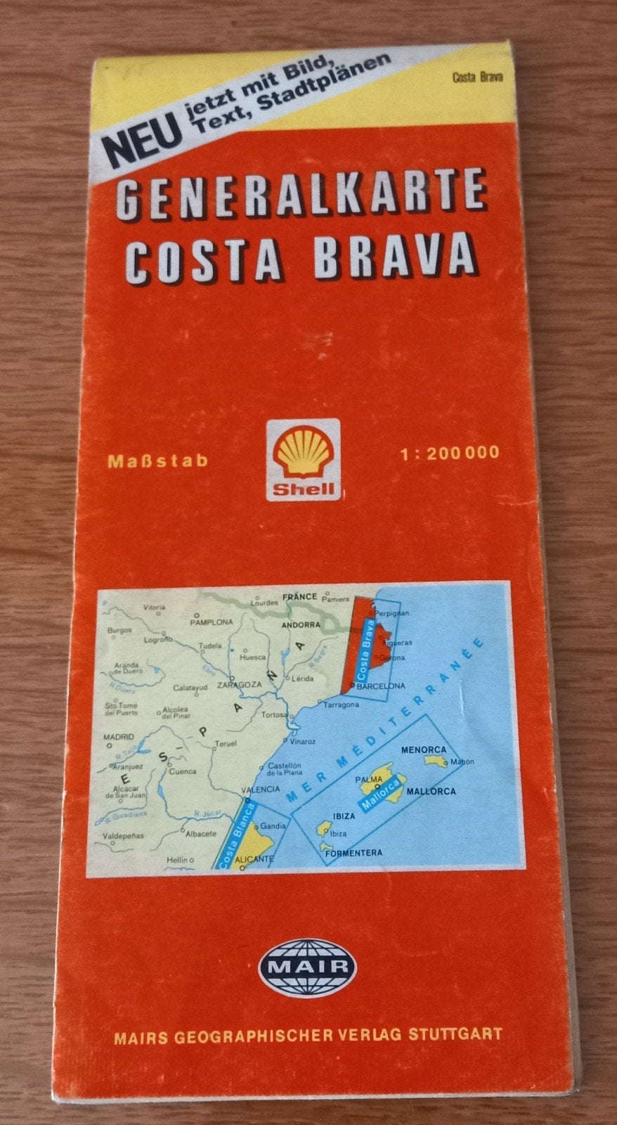 Vintage kaart Costa Brava, Ophalen