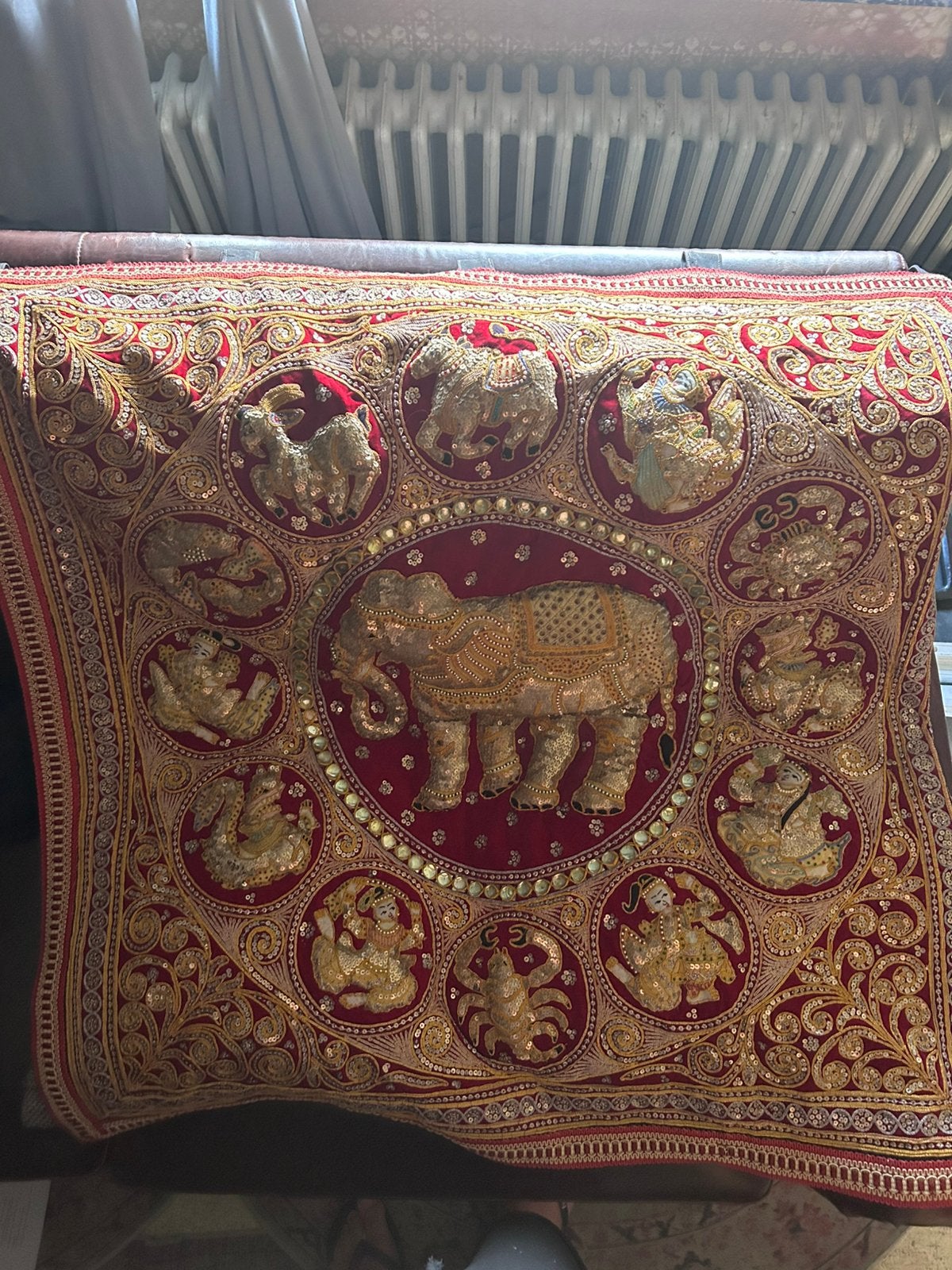 Handgeweven vintage wandtapijt, 120 cm, 80 cm, Ophalen of Verzenden, Zo goed als nieuw
