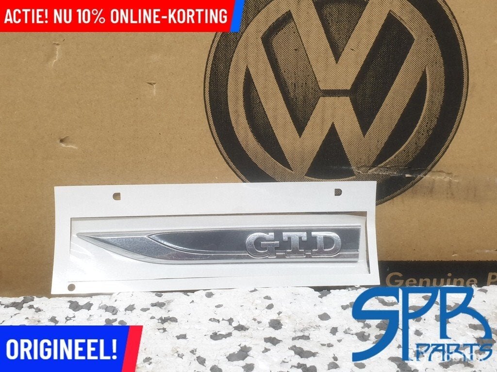 GOLF 7 VII GTD STICKER LOGO EMBLEEM spatbord links origineel, Volkswagen, Nieuw, Ophalen of Verzenden, Volkswagen
