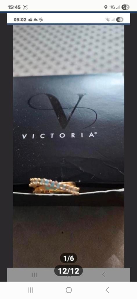 Gele ring met steentjes van Victoria maat 52, Ophalen