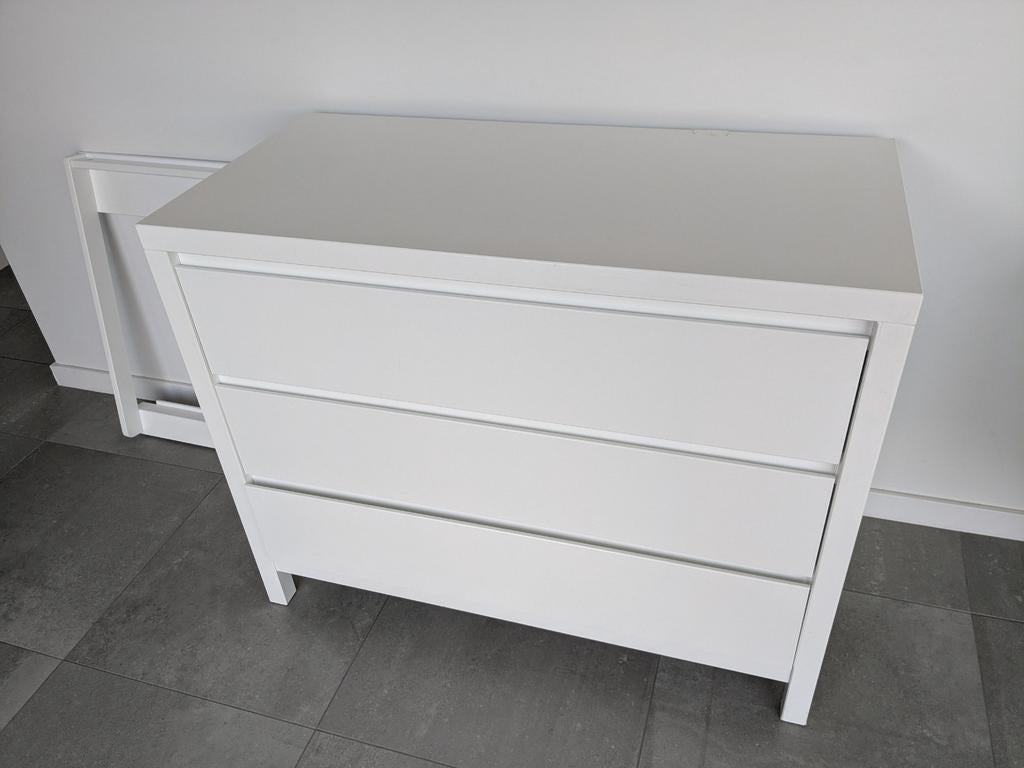 Bopita commode met 3 laden en luiertafelopzet Corsica wit, Kinderen en Baby's, Ophalen, Gebruikt, 50 tot 70 cm, 100 cm of meer