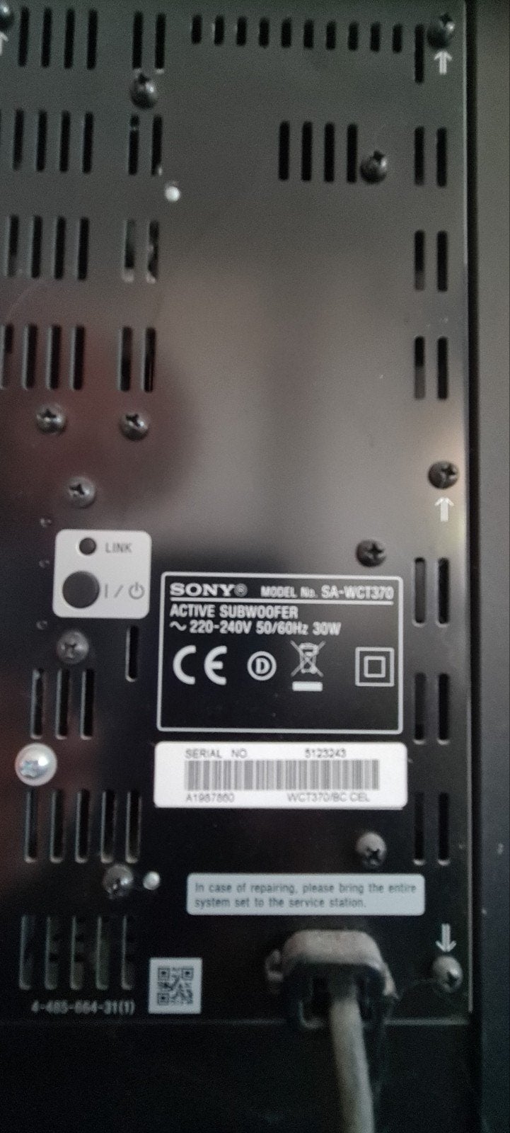 Barre de son Sony SA-CT370 + Basses, TV, Hi-fi & Vidéo, Enlèvement