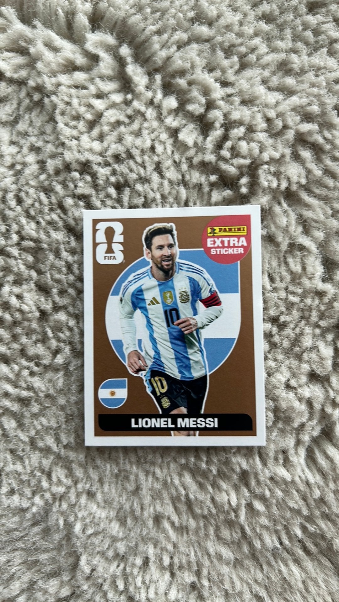 Lionel Messi Bronzen Panini sticker 2026, Verzenden, Nieuw, Sticker