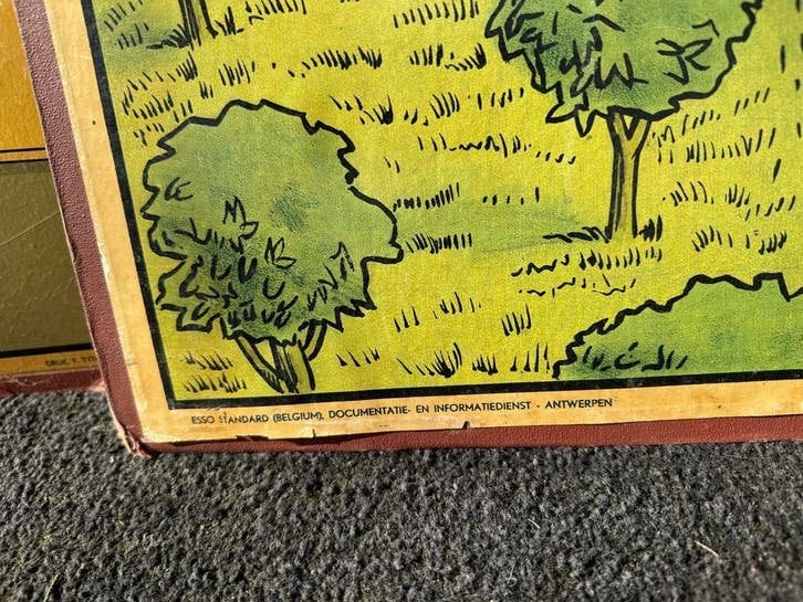 Vintage Esso Verkeerseducatie Platen - Set van 4