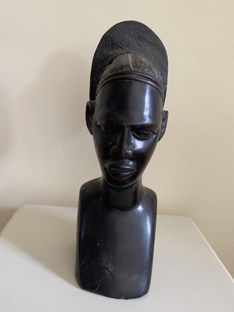 afrikaans beeld in zwaar donker hout, Antiek en Kunst, Ophalen