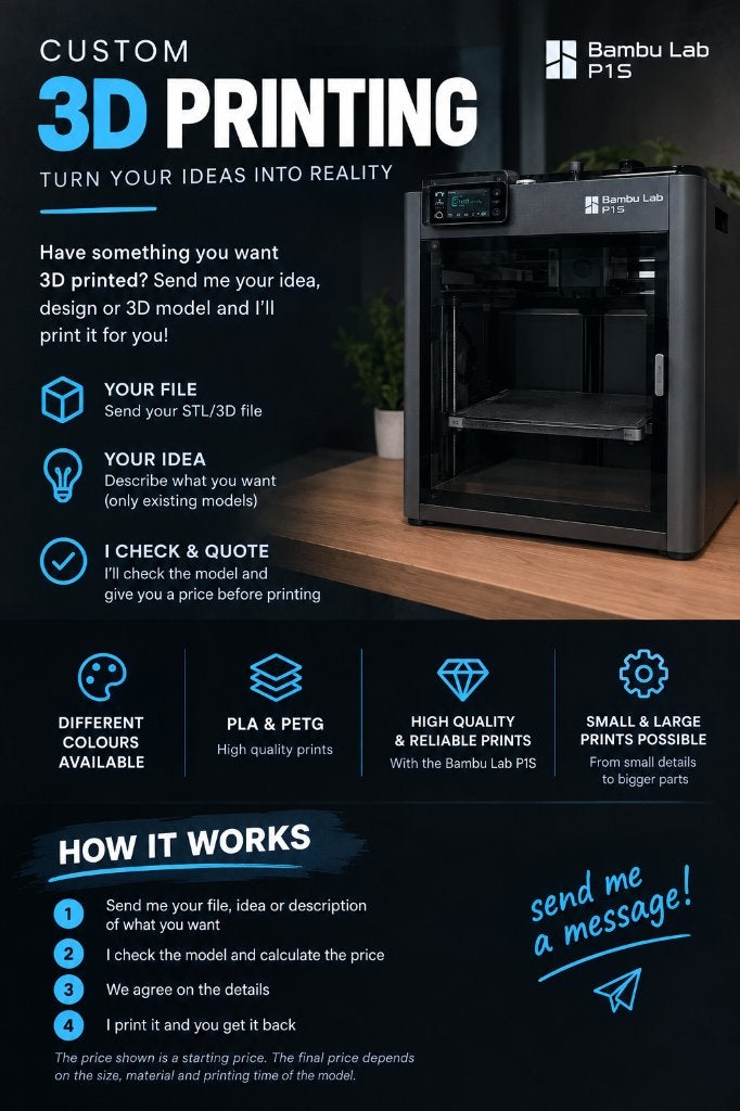 Custom 3D printing, Neuf, Bambu Lab, Enlèvement, Filament