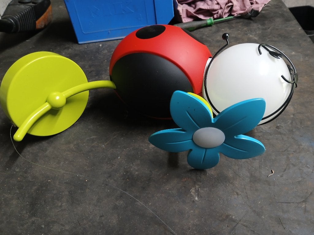 Nachtlampje lieveheersbeestje, Ophalen, Rood, Zo goed als nieuw, Lamp