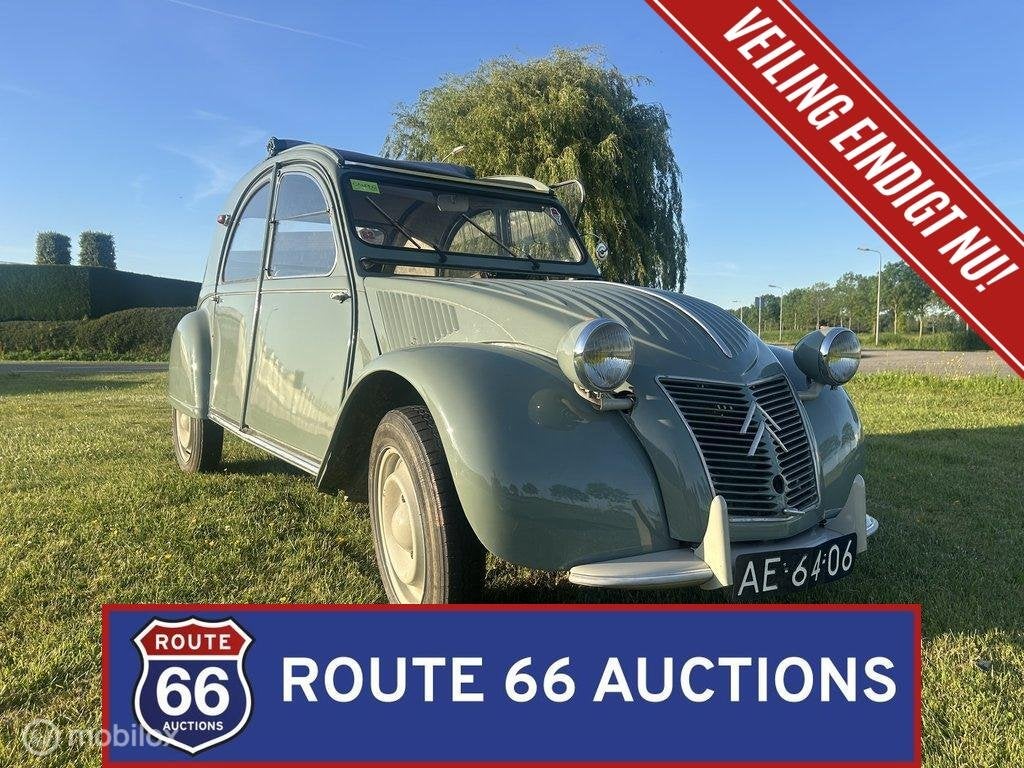 Citroën 2CV | 1962 | Route 66 Auctions, Auto's, Citroën, Zwart, Bedrijf, Handgeschakeld