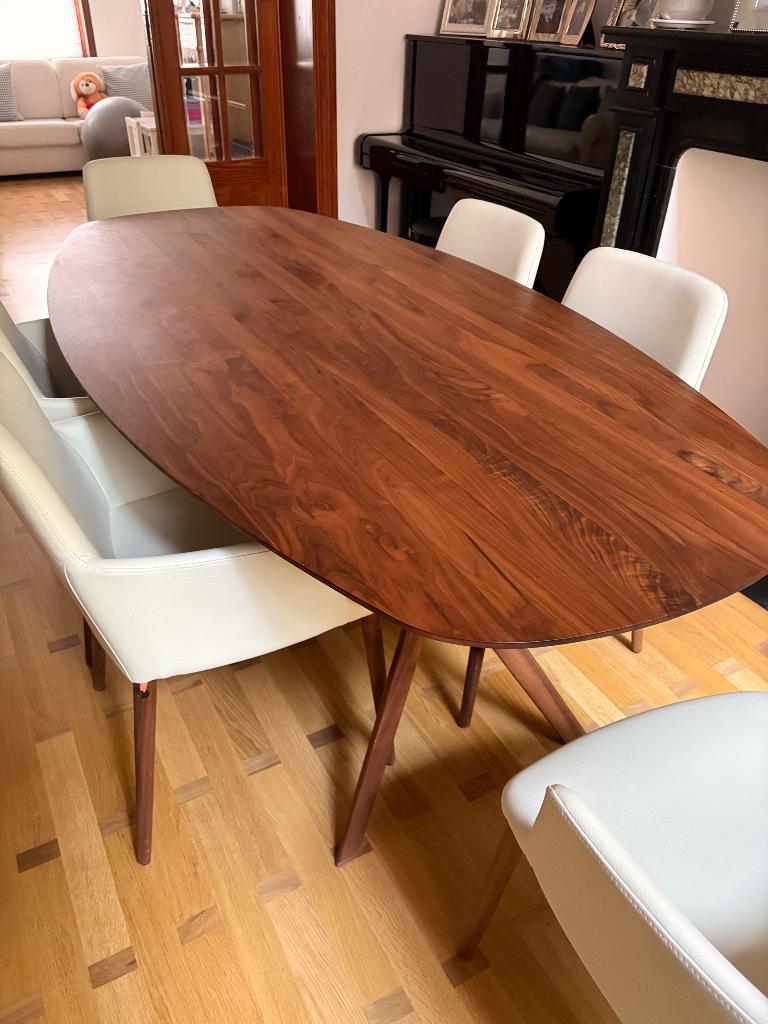 Table Mobitec en noyer massif, 150 à 200 cm, Enlèvement, Utilisé, 50 à 100 cm