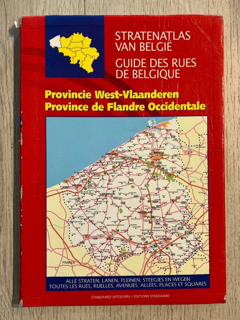 STRATENATLAS VAN BELGIË PROVINCIE WEST - VLAANDEREN, Boeken, Atlassen en Landkaarten, Gelezen, Ophalen of Verzenden, Landkaart