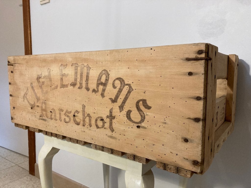 Houten bierbak Tielemans Aarschot van 1963, Verzamelen, Biermerken, Overige typen, Overige merken, Ophalen of Verzenden