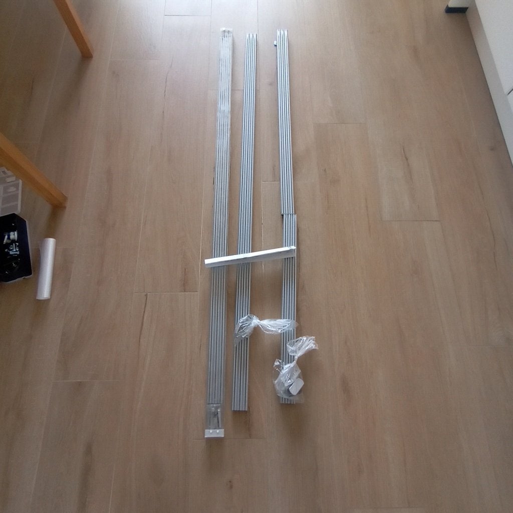 Gordijnrails Ikea zilver, Ophalen, Metaal, Zo goed als nieuw, In te korten