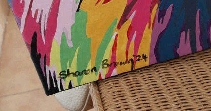 Pop ART DE SHARON marron 24 sur toile, Enlèvement ou Envoi