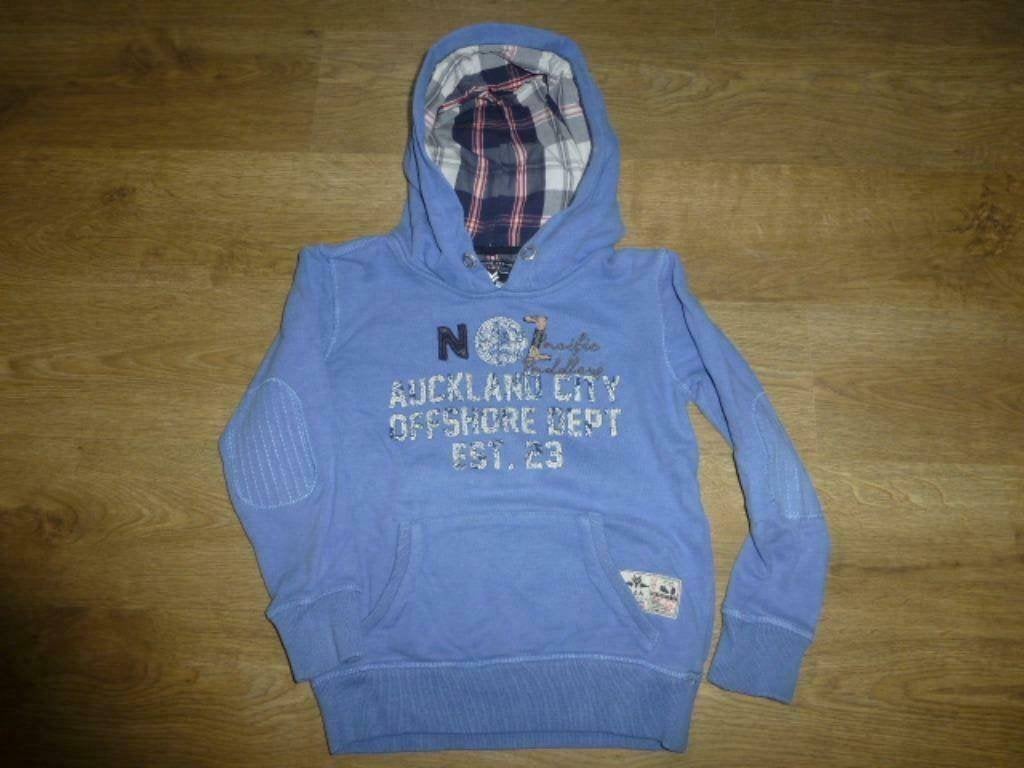 blauwe trui met kap van NZA maat 128, Gebruikt, Trui of Vest, Ophalen of Verzenden, Nza