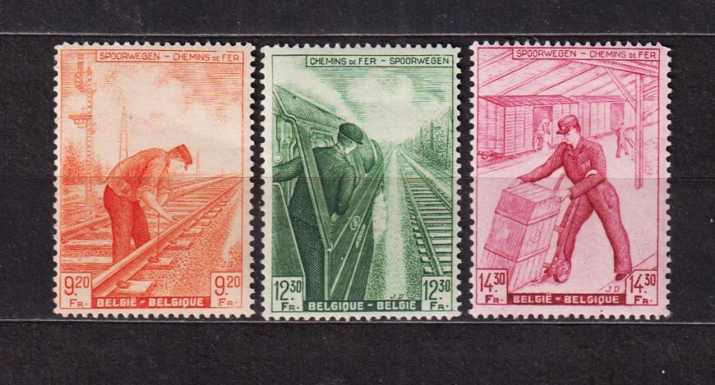 België Spoorwegzegels 1942 TR260-TR262, Spoor van plakker, Verzenden, Postfris, Treinen