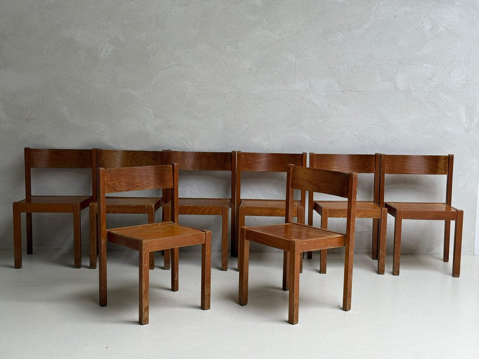 4 chaises vintage en bois massif | 1973, Enlèvement, Utilisé