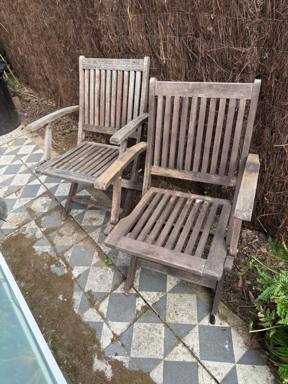 Houten tuinstoelen (2 stuks) – GRATIS, Ophalen, Gebruikt
