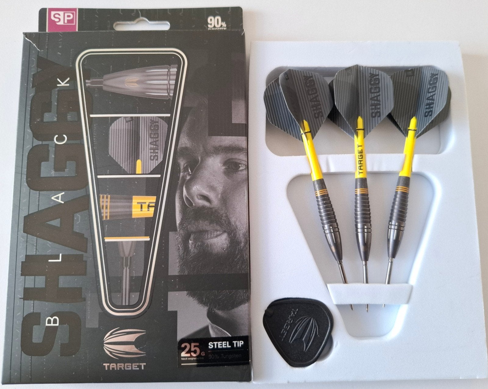 Target Scott Williams Black Edition Steel Tip Darts – 25g (9, Ophalen of Verzenden, Flights