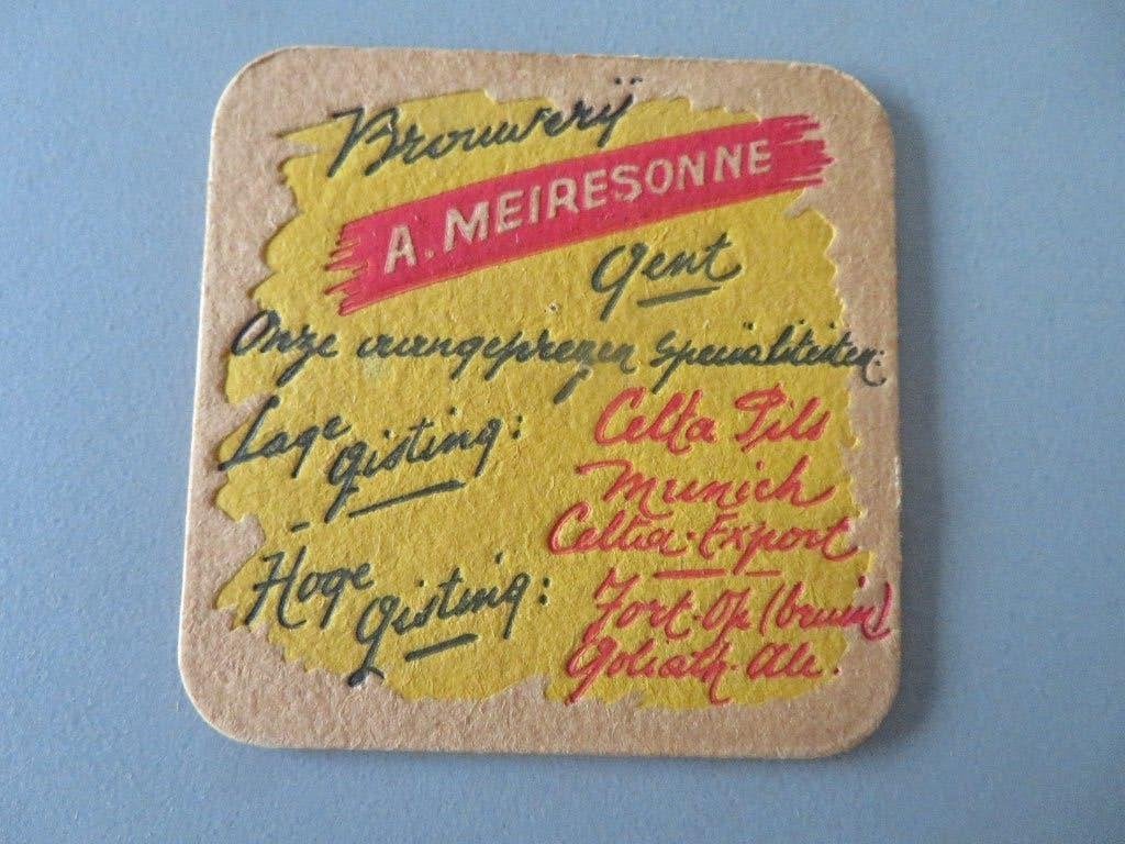 bierviltje brouwerij A. Meiresonne Gent, Verzamelen, Ophalen of Verzenden, Zo goed als nieuw, Viltje(s), Overige merken