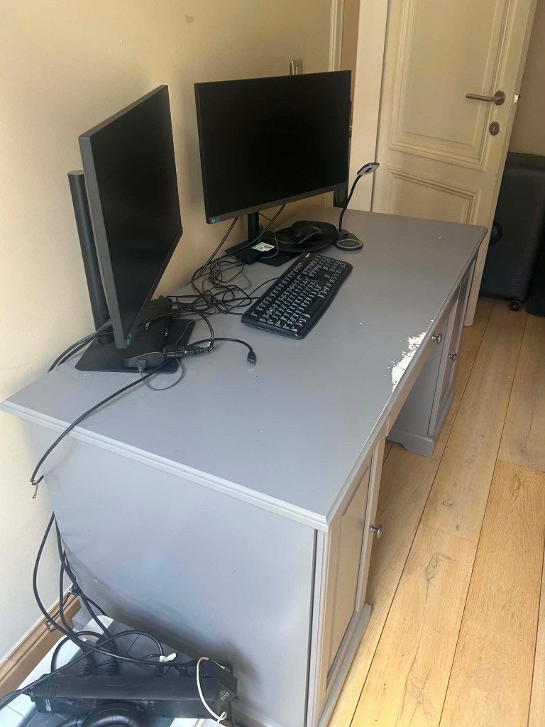 Bureau, Huis en Inrichting, Ophalen, Gebruikt, Grijs, Computerbureau